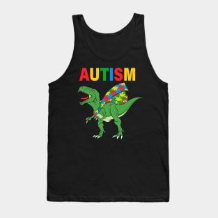 Dinosaur Puzzle Autism Awareness Gift for Birthday, Mother's Day, Thanksgiving, Christmas Tank Top